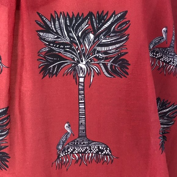 VILAGALLO Silk Blend Boho Ethnic Short Sleeve Blouse - Picture 5 of 9